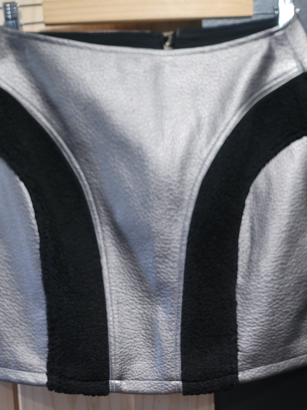Emory Park Silver and Black Mini Skirt NWOT
